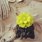 Black Cabochon Rose Flower Ring