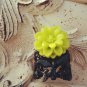 Black Cabochon Rose Flower Ring