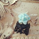 Black Cabochon Rose Flower Ring