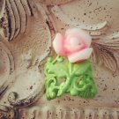 Pink Cabochon Rose Flower Ring