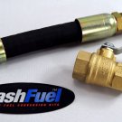 10FT CRIMPED NATURAL GAS PROPANE LOW PRESSURE HOSE 1" ID SUPPLY LINE BALL VALVE