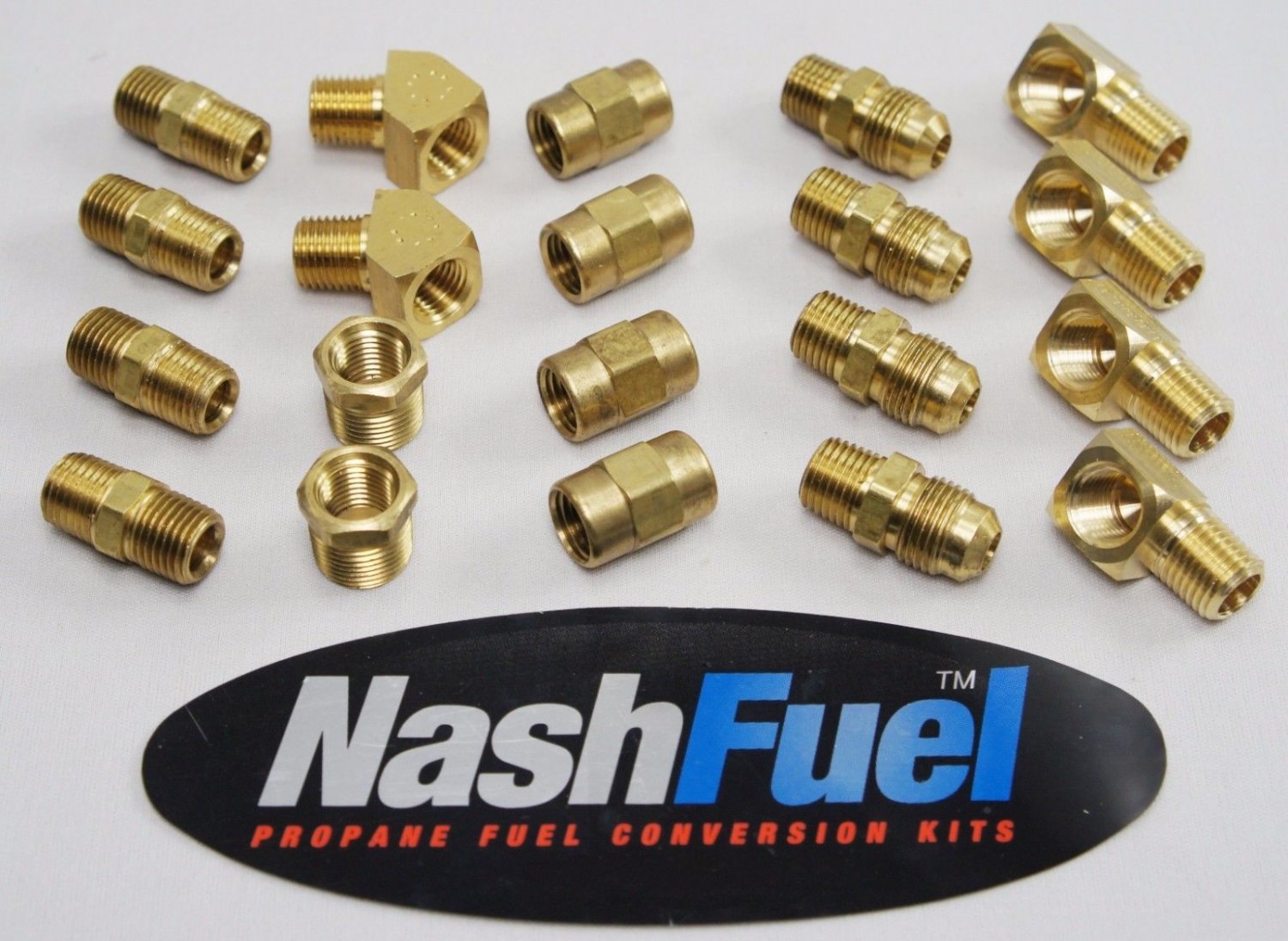 BRASS 1/4" NPT PIPE THREAD 3/8" FLARE PROPANE LPG FITTING PACK 45º 90º