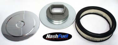 ADAPTER & 9" AIR CLEANER FILTER KIT FOR TOYOTA 22R 22 R CARBURETOR 5-1/8