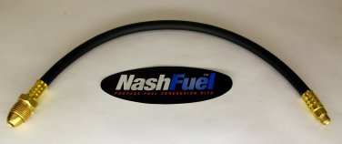 36" RUBBER HOSE PIGTAIL MALE POL TO 1/4" MALE INVERTED FLARE PROPANE LPG CGA-510