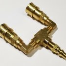 WEBER STYLE QUICK CONNECT PROPANE TANK DUAL APPLIANCE CONNECTION LPG FITTING