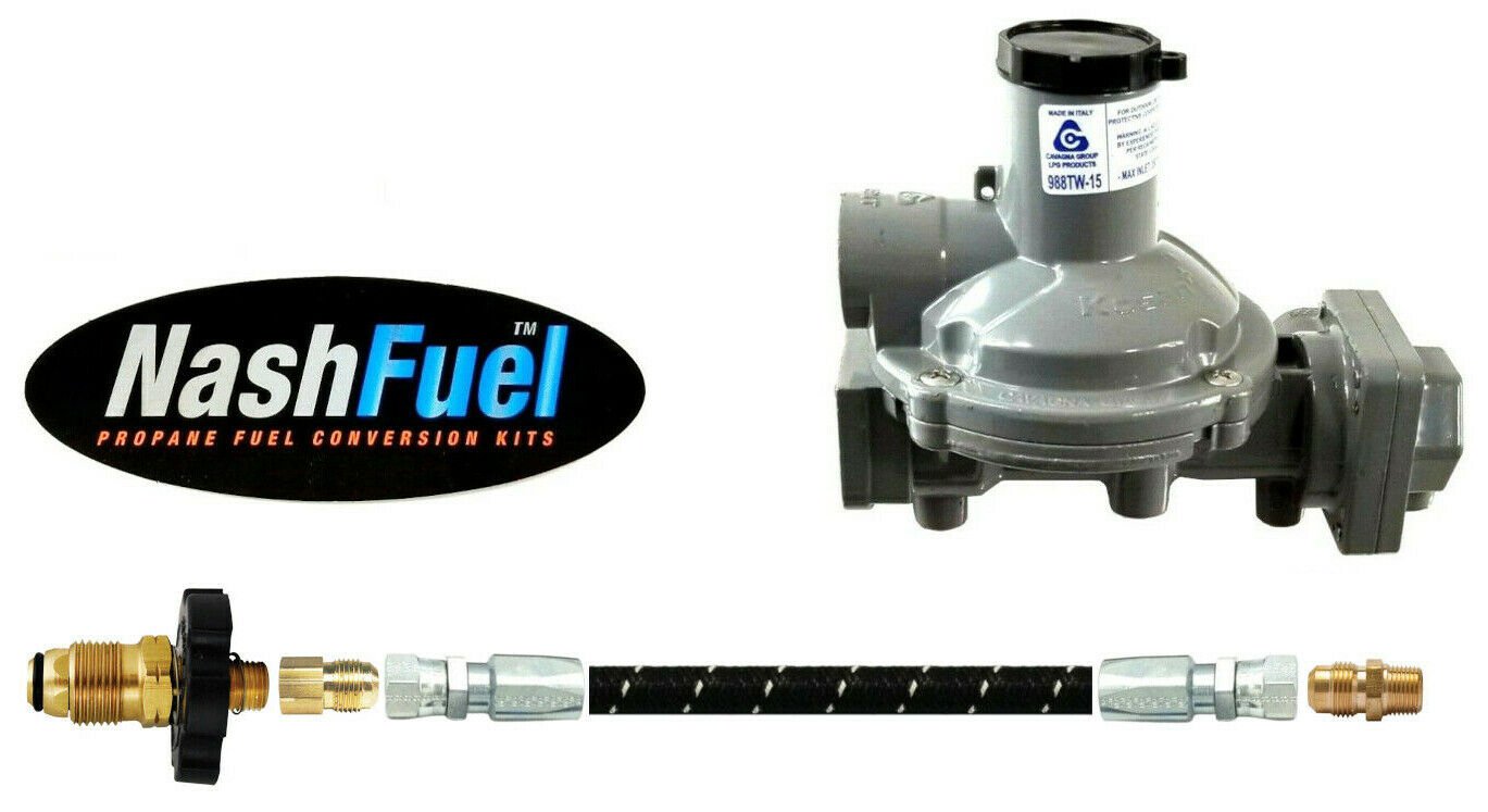 Twin Stage Propane Regulator Stainless Pigtail Tank Line Food Truck POL 750K BTU