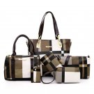 Fashion Plaid 6pc Bag Brown