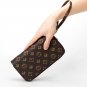 Monogram Print Zip Wallet  Brown