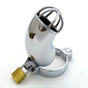 Houdini Chrome-Plated Chastity Device Lancelot Tube Cock Cage BONDAGE M100 1.75"