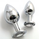 STEEL FETISH PLUG Anal Butt Jewelry SMALL Crystal/Diamond