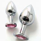 STEEL FETISH PLUG Anal Butt Jewelry SMALL Pink
