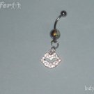 **CLEAR TOUCHSTONE LIPS BELLY RING  Handmade