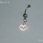 **CLEAR TOUCHSTONE LIPS BELLY RING  Handmade