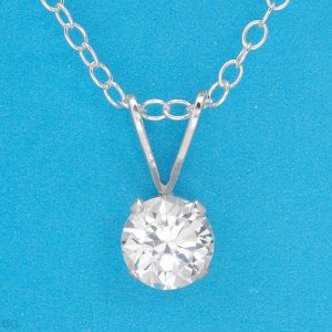 BEAUTIFUL CUBIC ZIRCONIA/925 STERLING SILVER NECKLACE
