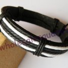Adjustable Leather Bracelet with hemp string