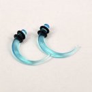 **Blue Curved Ear plugs 6G