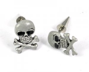 Skull and Crossbones Fake/Cheater Ear Plugs 16G