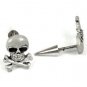 Skull and Crossbones Fake/Cheater Ear Plugs 16G
