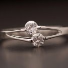 Beautiful two stone 9K White Gold Layered Size 7.5