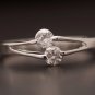 Beautiful two stone 9K White Gold Layered Size 7.5