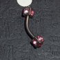 Dark Pink Eyebrow curve piercing 18G