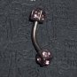 Light Pink eyebrow curve piercing 18G