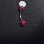 Red eyebrow curve piercing 18G