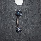 Light Blue eyebrow curve piercing 18G
