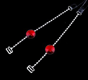 Red Crystal  Rhinestone Bra Straps