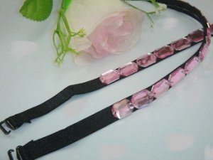 Pink Crystal Bra Straps