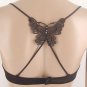 Black Lace Bra Straps with five Rhinestones