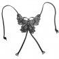 Black Lace Bra Straps with five Rhinestones