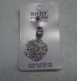 **Clear Rose Belly button Piercing**