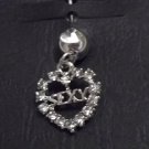 **CLEAR RHINESTONE "SEXY" BELLY BUTTON PIERCING 14G