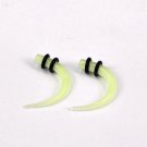 **Light Green Tapered UV Curved Ear Plugs *GLOW* 4G