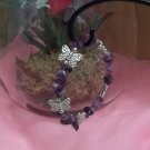 **Butterfly Bracelet with Purple Chip Bead Amethyst