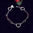 925 SILVER Floating Hearts & Crystal Bead Bracelet