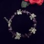 **Butterfly Bracelet with Purple Chip Bead Amethyst