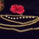 **Stunning VINTAGE Gold tone & Pearl Belly Chain