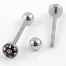 **Crystal Cross Tongue Piercing 14G
