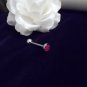 **Hot Pink Tiger Print Tongue Piercing 14G