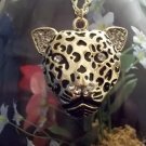GOLD CLAD LEOPARD HEAD NECKLACE