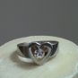 Two Tone Stainless Steel Heart Ring Size 8