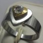 Two Tone Stainless Steel Heart Ring Size 8