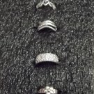 Various Design Silver Toe Rings 4 Pack