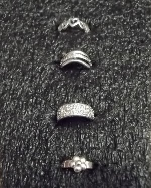 Various Design Silver Toe Rings 4 Pack