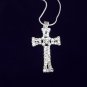 Silver Crystal Cross Necklace