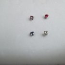 Tiny Heart Assorted Crystal Nose Studs 4 Pack
