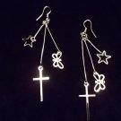 CROSS STAR and BUTTERFLY DANGLE EARRINGS