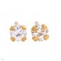 * CUBIC ZIRCONIA 14K GOLD PLATED/ 925 SILVER STUDS**